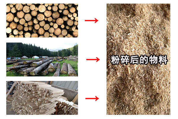樹(shù)枝粉碎機(jī)粉碎后的物料 樹(shù)枝粉碎機(jī)粉碎后的物料